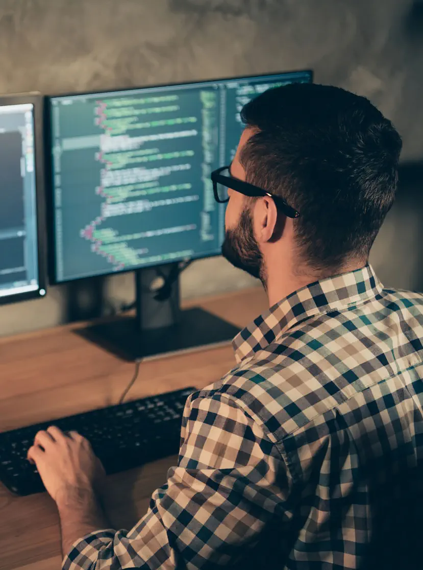 A person working on a computer